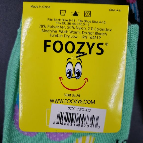 Womens Crew Socks Beach Flip Flop Novelty Soft 2 PAIRS Fun Socks Foozys - Picture 6 of 7